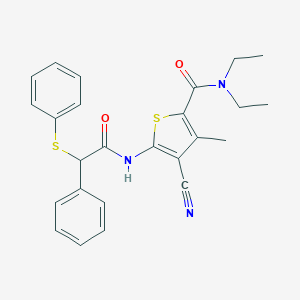 4-cyano-N,N-diethyl-3-methyl-5-{[phenyl(phenylsulfanyl)acetyl]amino}-2-thiophenecarboxamide