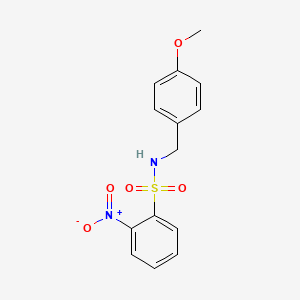 molecular formula C14H14N2O5S B3342312 N-(4-methoxybenzyl)-2-nitrobenzenesulfonamide CAS No. 171414-16-7