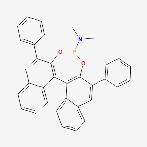 molecular formula C34H26NO2P B3342341 N,N-dimethyl-10,16-diphenyl-12,14-dioxa-13-phosphapentacyclo[13.8.0.02,11.03,8.018,23]tricosa-1(15),2(11),3,5,7,9,16,18,20,22-decaen-13-amine CAS No. 185449-88-1