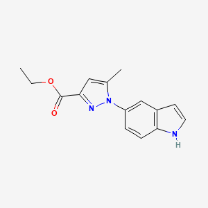 molecular formula C15H15N3O2 B3342501 Ethyl 1-(1H-indol-5-YL)-5-methyl-1H-pyrazole-3-carboxylate CAS No. 2225879-36-5