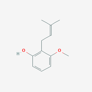 molecular formula C12H16O2 B3342594 Phenol, 3-methoxy-2-(3-methyl-2-butenyl)- CAS No. 25801-53-0