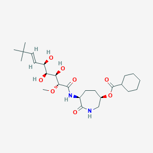 molecular formula C25H42N2O8 B3342628 [(3R,6S)-7-oxo-6-[[(E,2R,3R,4S,5R)-3,4,5-trihydroxy-2-methoxy-8,8-dimethylnon-6-enoyl]amino]azepan-3-yl] cyclohexanecarboxylate CAS No. 270902-51-7