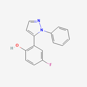 molecular formula C15H11FN2O B3342677 4-Fluoro-2-(1-phenyl-1H-pyrazol-5-YL)phenol CAS No. 288401-63-8