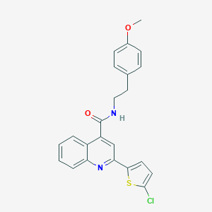 molecular formula C23H19ClN2O2S B334272 2-(5-chlorothiophen-2-yl)-N-[2-(4-methoxyphenyl)ethyl]quinoline-4-carboxamide 