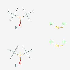 molecular formula C16H38Cl4O2P2Pd2 B3342859 Dihydrogen DI-MU-chlorodichlorobis(DI-T-butylphosphinito-KP)dipalladate(2-) CAS No. 386706-32-7