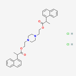 molecular formula C34H40Cl2N2O4 B3343119 N,N'-Di(alpha-(1-naphthyl)propionyloxy-2-ethyl)piperazine dihydrochloride CAS No. 5051-16-1