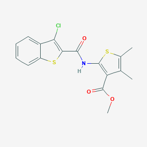 molecular formula C17H14ClNO3S2 B334355 METHYL 2-(3-CHLORO-1-BENZOTHIOPHENE-2-AMIDO)-4,5-DIMETHYLTHIOPHENE-3-CARBOXYLATE 