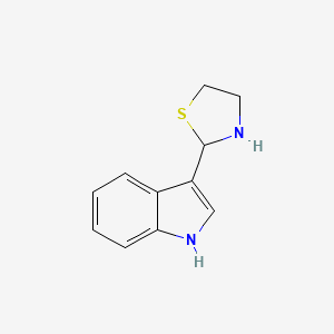 molecular formula C11H12N2S B3343714 3-(2-Thiazolidinyl)-1H-indole CAS No. 55142-76-2