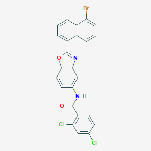 molecular formula C24H13BrCl2N2O2 B334401 N-[2-(5-bromonaphthalen-1-yl)-1,3-benzoxazol-5-yl]-2,4-dichlorobenzamide 