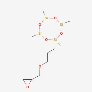molecular formula C10H23O6Si4 B3344221 Cyclotetrasiloxane, 2,4,6,8-tetramethyl-2-(3-(oxiranylmethoxy)propyl)- CAS No. 61614-55-9