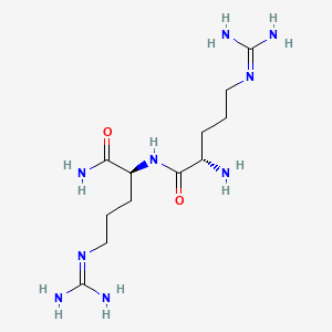 molecular formula C12H27N9O2 B3344247 N~5~-(Diaminomethylidene)-L-ornithyl-N~5~-(diaminomethylidene)-L-ornithinamide CAS No. 63277-12-3