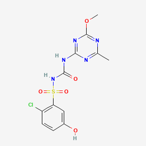 molecular formula C12H12ClN5O5S B3344595 CHLORSULFURON-5-HYDROXY CAS No. 81123-38-8