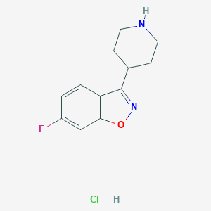 molecular formula C12H14ClFN2O B033446 6-Fluoro-3-(4-piperidinyl)-1,2-benzisoxazole hydrochloride CAS No. 84163-13-3