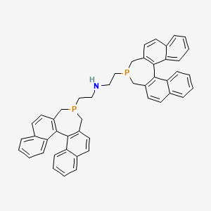 molecular formula C48H41NP2 B3344635 2-(13-phosphapentacyclo[13.8.0.02,11.03,8.018,23]tricosa-1(15),2(11),3,5,7,9,16,18,20,22-decaen-13-yl)-N-[2-(13-phosphapentacyclo[13.8.0.02,11.03,8.018,23]tricosa-1(15),2(11),3,5,7,9,16,18,20,22-decaen-13-yl)ethyl]ethanamine CAS No. 851870-89-8