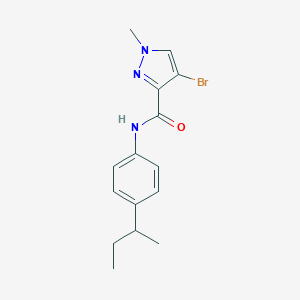 molecular formula C15H18BrN3O B334466 4-BROMO-N-[4-(SEC-BUTYL)PHENYL]-1-METHYL-1H-PYRAZOLE-3-CARBOXAMIDE 