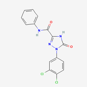 molecular formula C15H10Cl2N4O2 B3344930 1-(3,4-Dichlorophenyl)-5-oxo-N-phenyl-2,5-dihydro-1H-1,2,4-triazole-3-carboxamide CAS No. 1000573-88-5