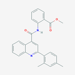 molecular formula C26H22N2O3 B334504 METHYL 2-({[2-(2,4-DIMETHYLPHENYL)-4-QUINOLYL]CARBONYL}AMINO)BENZOATE 