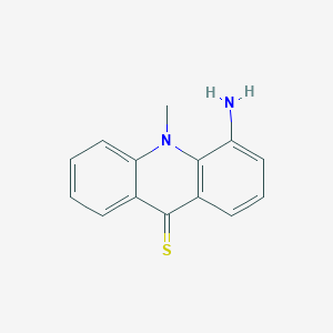 molecular formula C14H12N2S B3345473 4-Amino-10-methylacridine-9(10H)-thione CAS No. 105508-24-5