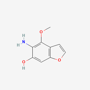 molecular formula C9H9NO3 B3345508 5-Amino-4-methoxy-1-benzofuran-6-ol CAS No. 105849-73-8
