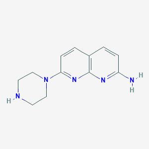molecular formula C12H15N5 B3345596 7-Piperazin-1-yl-1,8-naphthyridin-2-amine CAS No. 106851-75-6