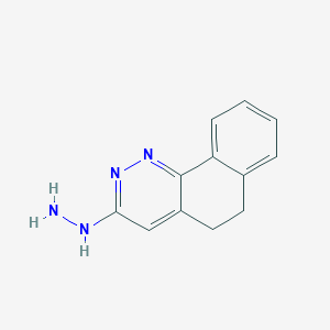 molecular formula C12H12N4 B3345609 5,6-Dihydro-3-hydrazinobenzo(H)cinnoline CAS No. 107127-48-0