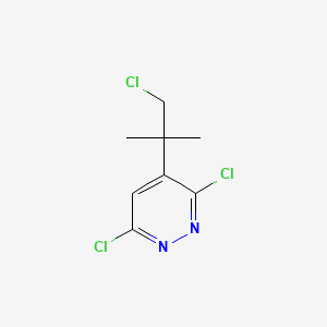 molecular formula C8H9Cl3N2 B3345668 Pyridazine, 3,6-dichloro-4-(2-chloro-1,1-dimethylethyl)- CAS No. 108287-79-2