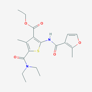molecular formula C19H24N2O5S B334604 ETHYL 5-(DIETHYLCARBAMOYL)-4-METHYL-2-(2-METHYLFURAN-3-AMIDO)THIOPHENE-3-CARBOXYLATE 