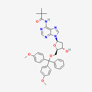 molecular formula C36H39N5O6 B3346136 N-[9-[(2R,4S,5R)-5-[[bis(4-methoxyphenyl)-phenylmethoxy]methyl]-4-hydroxyoxolan-2-yl]purin-6-yl]-2,2-dimethylpropanamide CAS No. 114745-11-8
