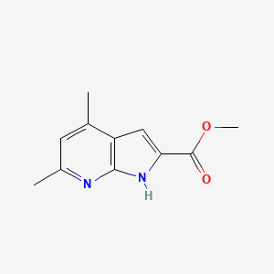 molecular formula C11H12N2O2 B3346425 methyl 4,6-dimethyl-1H-pyrrolo[2,3-b]pyridine-2-carboxylate CAS No. 1190212-21-5