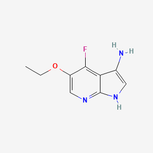 molecular formula C9H10FN3O B3346487 5-ethoxy-4-fluoro-1H-pyrrolo[2,3-b]pyridin-3-amine CAS No. 1196510-45-8