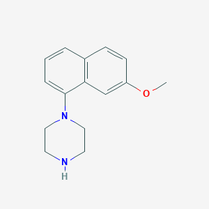 molecular formula C15H18N2O B3346592 1-(7-Methoxynaphthalen-1-yl)piperazine CAS No. 120991-78-8