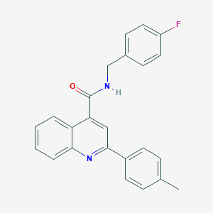 molecular formula C24H19FN2O B334661 N-[(4-fluorophenyl)methyl]-2-(4-methylphenyl)quinoline-4-carboxamide 