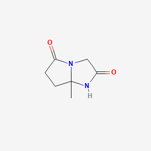 molecular formula C7H10N2O2 B3347028 Dihydro-7a-methyl-1H-pyrrolo(1,2-a)imidazole-2,5(3H,6H)-dione CAS No. 126100-98-9