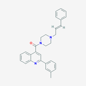 molecular formula C30H29N3O B334730 (4-CINNAMYLPIPERAZINO)[2-(3-METHYLPHENYL)-4-QUINOLYL]METHANONE 