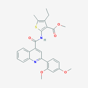 molecular formula C27H26N2O5S B334744 METHYL 2-({[2-(2,4-DIMETHOXYPHENYL)-4-QUINOLYL]CARBONYL}AMINO)-4-ETHYL-5-METHYL-3-THIOPHENECARBOXYLATE 