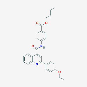 molecular formula C29H28N2O4 B334772 BUTYL 4-({[2-(4-ETHOXYPHENYL)-4-QUINOLYL]CARBONYL}AMINO)BENZOATE 