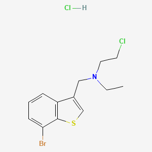 molecular formula C13H16BrCl2NS B3348343 Benzo(b)thiophene-3-methylamine, 7-bromo-N-(2-chloroethyl)-N-ethyl-, hydrochloride CAS No. 16584-10-4