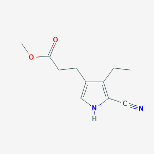 1H-Pyrrole-3-propanoic acid, 5-cyano-4-ethyl-, methyl ester