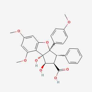molecular formula C27H26O8 B3348899 Rocagloic Acid 