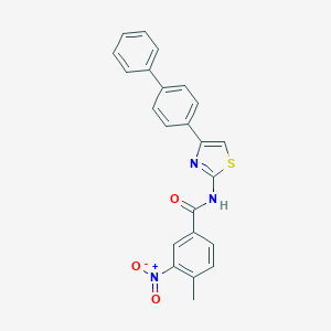 molecular formula C23H17N3O3S B334930 N-(4-BIPHENYL-4-YL-1,3-THIAZOL-2-YL)-4-METHYL-3-NITROBENZAMIDE 