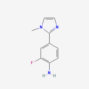 molecular formula C10H10FN3 B3349410 2-Fluoro-4-(1-methylimidazol-2-yl)aniline CAS No. 218301-90-7