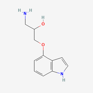 molecular formula C11H14N2O2 B3349764 1-((1H-indol-4-yl)oxy)-3-aminopropan-2-ol CAS No. 23694-87-3