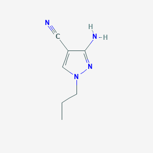 molecular formula C7H10N4 B3350215 1H-Pyrazole-4-carbonitrile, 3-amino-1-propyl- CAS No. 261629-02-1