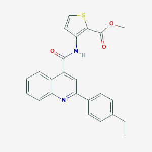 molecular formula C24H20N2O3S B335022 METHYL 3-[2-(4-ETHYLPHENYL)QUINOLINE-4-AMIDO]THIOPHENE-2-CARBOXYLATE 