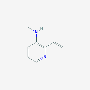 molecular formula C8H10N2 B3350377 2-ethenyl-N-methylpyridin-3-amine CAS No. 272443-32-0