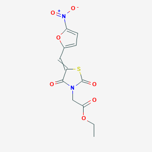 Ethyl 2-[5-[(5-nitrofuran-2-yl)methylidene]-2,4-dioxo-1,3-thiazolidin-3-yl]acetate