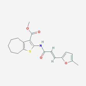 molecular formula C19H21NO4S B335052 methyl 2-{[3-(5-methyl-2-furyl)acryloyl]amino}-5,6,7,8-tetrahydro-4H-cyclohepta[b]thiophene-3-carboxylate 