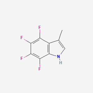 molecular formula C9H5F4N B3350571 4,5,6,7-tetrafluoro-3-methyl-1H-indole CAS No. 28834-98-2