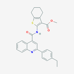 molecular formula C28H26N2O3S B335059 METHYL 2-({[2-(4-ETHYLPHENYL)-4-QUINOLYL]CARBONYL}AMINO)-4,5,6,7-TETRAHYDRO-1-BENZOTHIOPHENE-3-CARBOXYLATE 