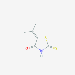 molecular formula C6H7NOS2 B3350605 5-(Propan-2-ylidene)-2-thioxothiazolidin-4-one CAS No. 28989-47-1